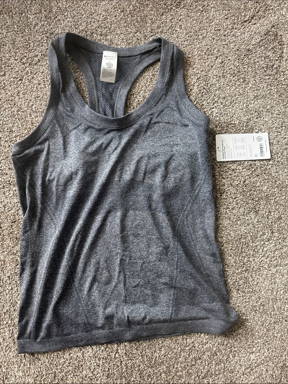 Athleta Charcoal Gray Racerback Performance Tank